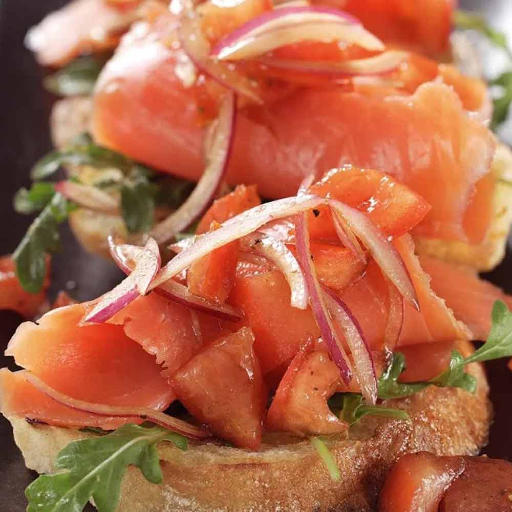Receita de Bruschetta com Salmão Defumado